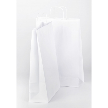 Torby papierowe białe 240x100x360 - pakowane po 250 szt.